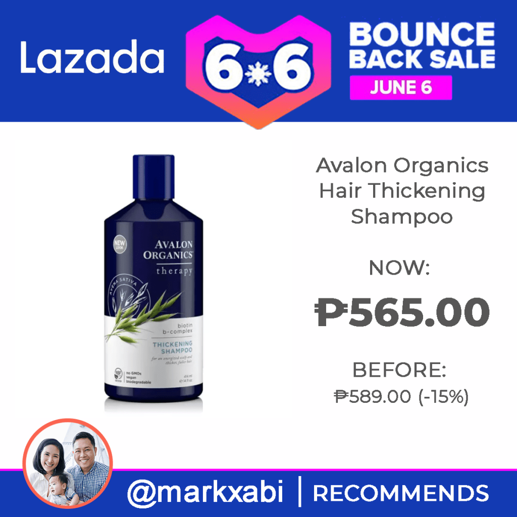 Avalon Organics Hair Thickening Shampoo at Lazada's 6.6. Bounce Back Sale