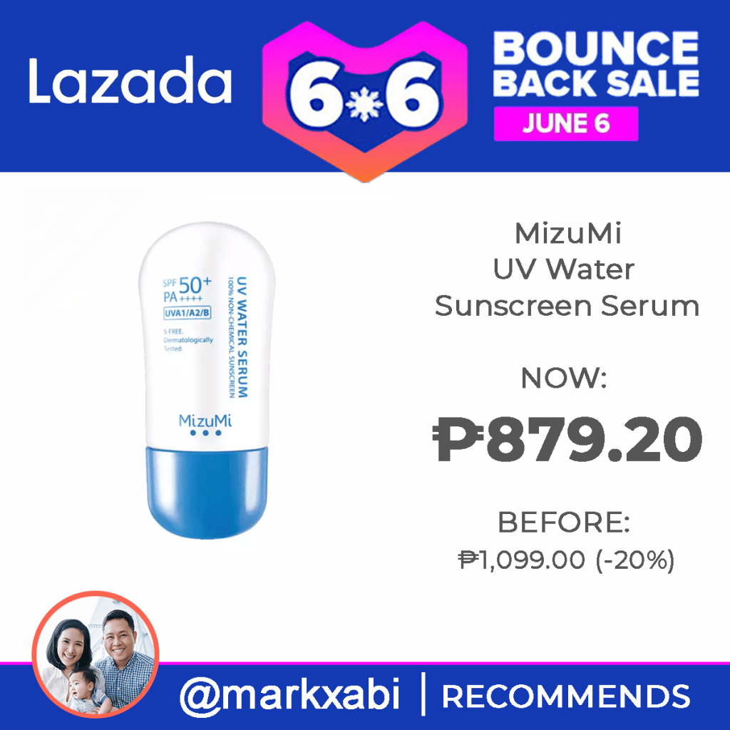 MizuMi UV Water Sunscreen Serum at Lazada's 6.6. Bounce Back Sale