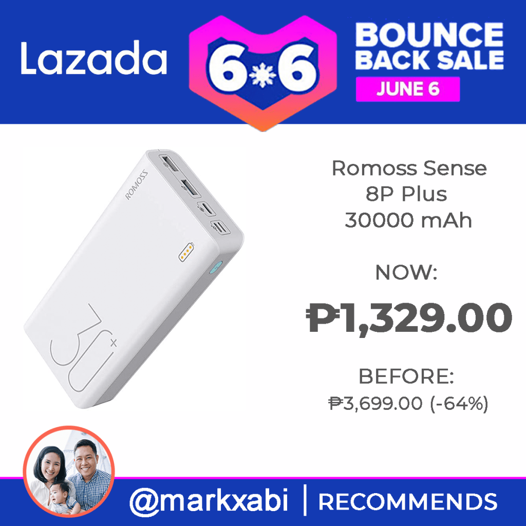 Romoss Powerbank at Lazada's 6.6. Bounce Back Sale
