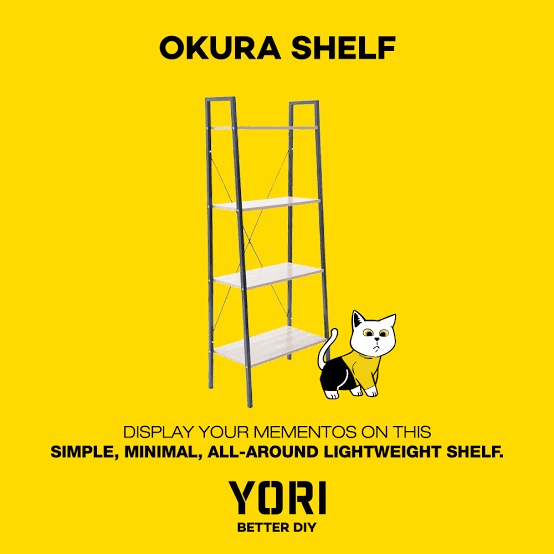 Yori DIY furniture branding with cat mascot