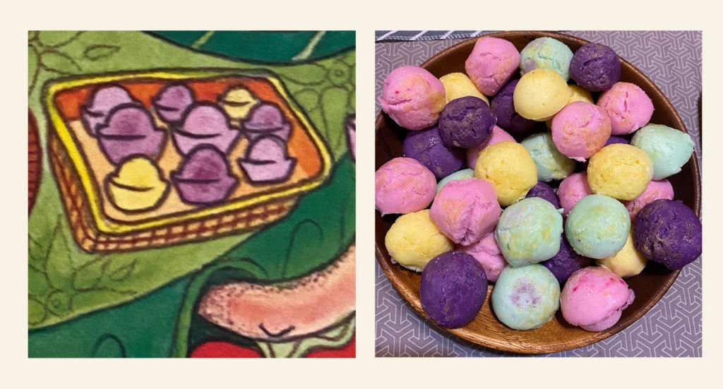 Pastel colored puto or rice cakes