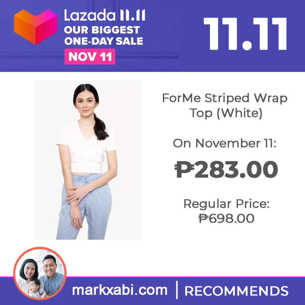 ForMe Striped Wrap Top on sale at Lazada's 11.11 Sale