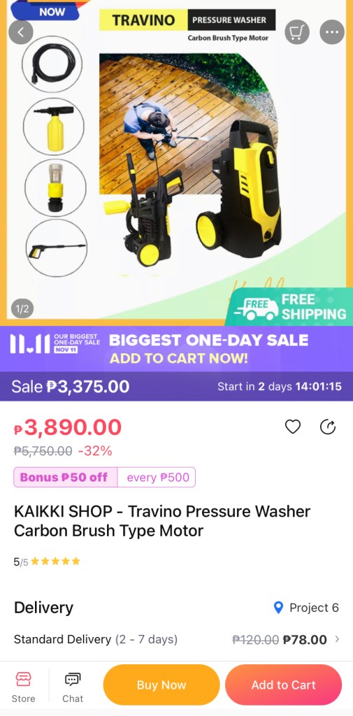 Browsing pressure washers online