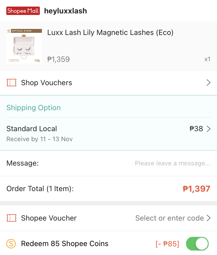 Redeeming shopee coins