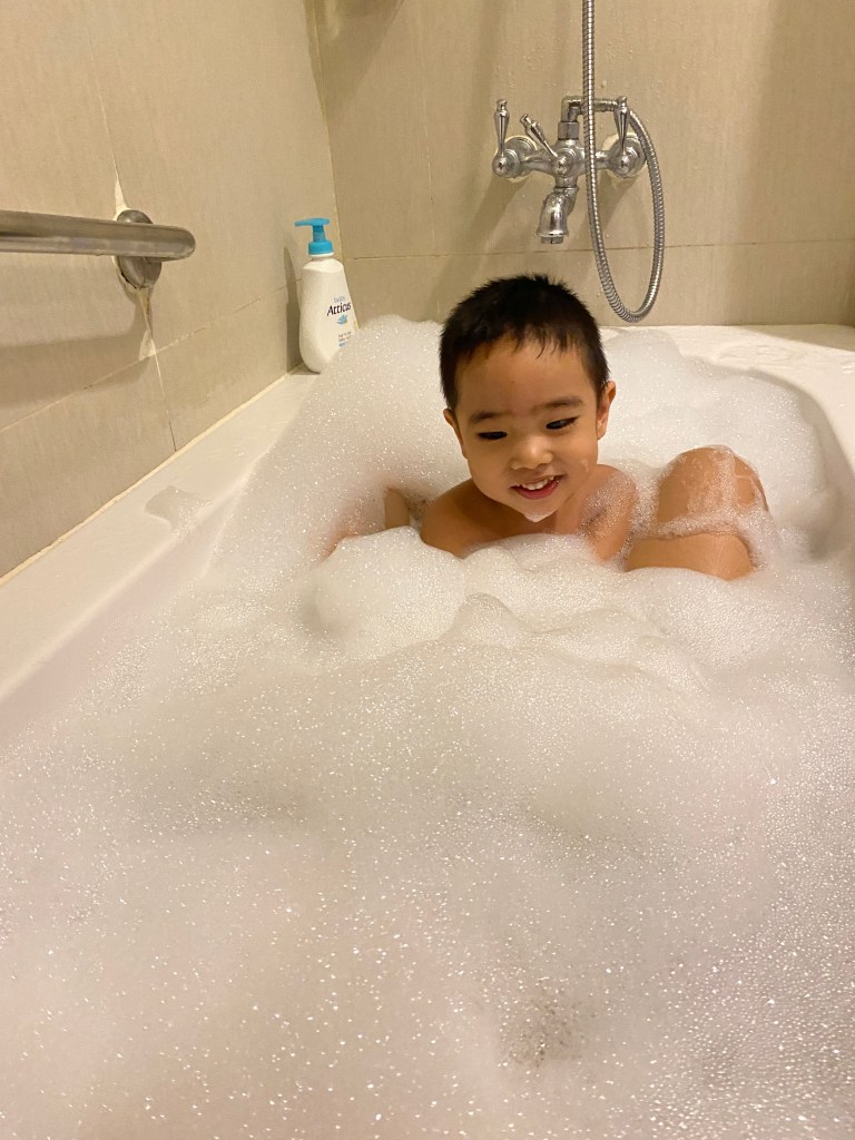 bath time with toddler