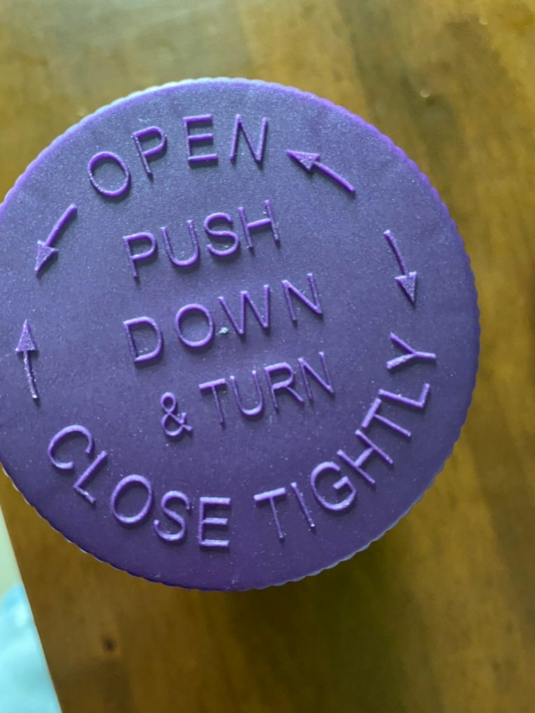 Children's multivitamin gummies jar has a child lock to prevent kids from snacking on them