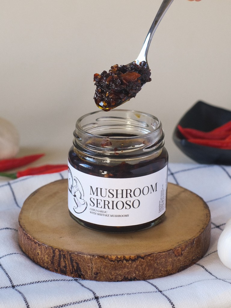Mushroom Serioso is made with real Shiitake Mushrooms that add a "meatier" taste to our chili garlic.