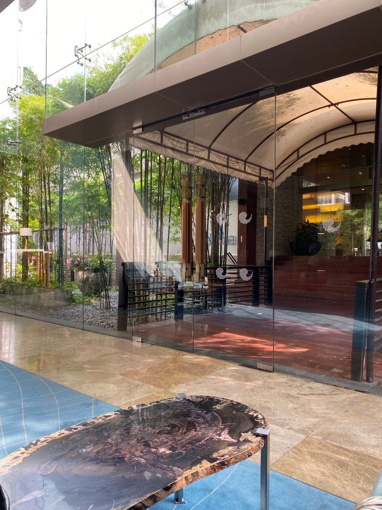 Entrance to the spa at Millenium Hilton Bangkok