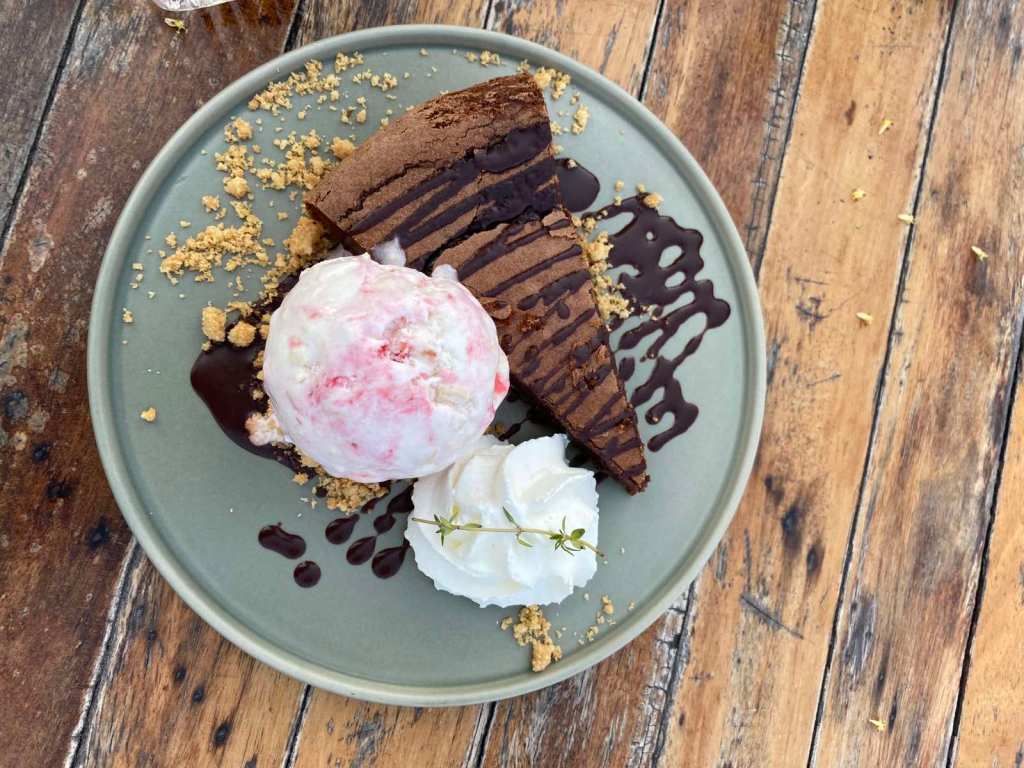 Lava chocolate with milk ice cream