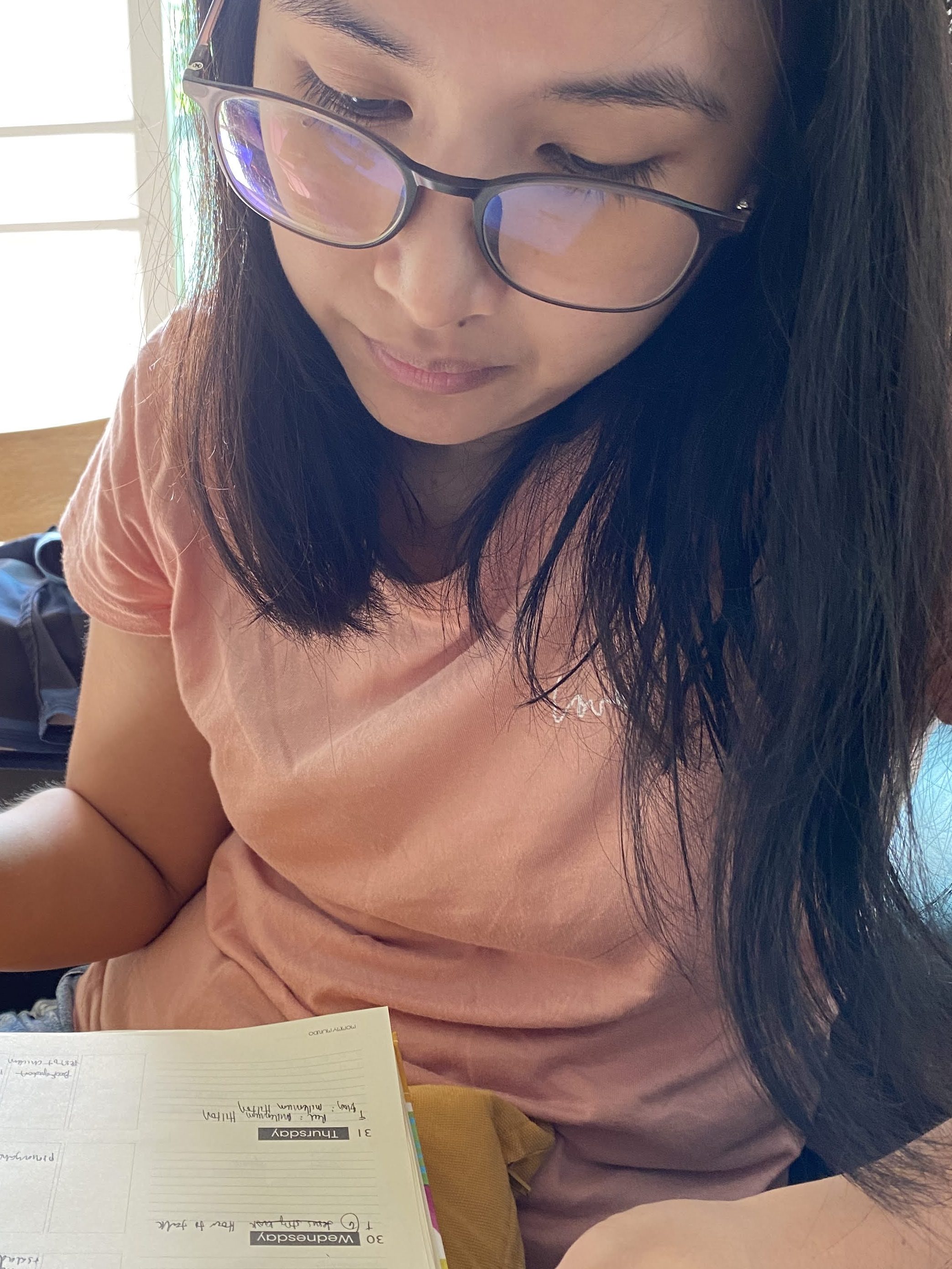 Mom planning her day