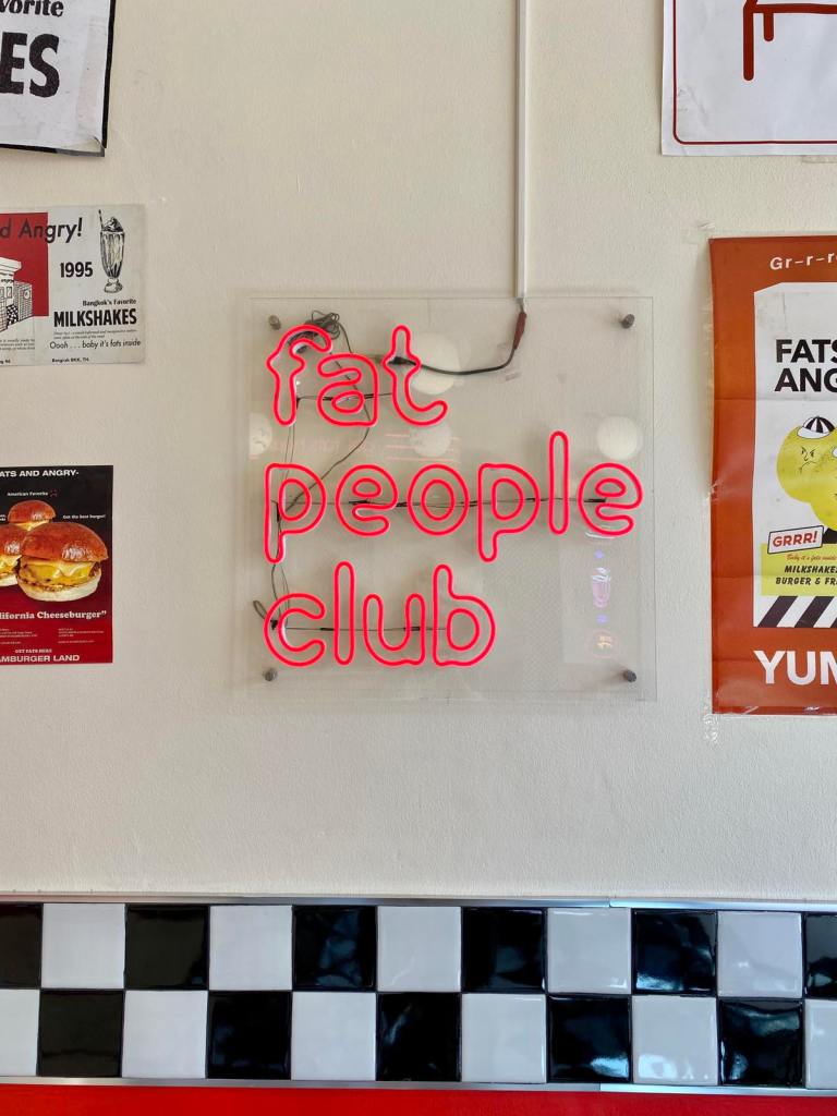 Fat people club light sign
