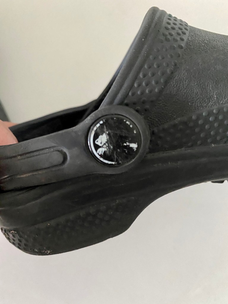 Scratched crocs logo