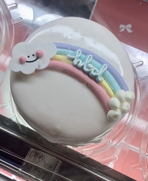 Minimalist cute rainbow cake