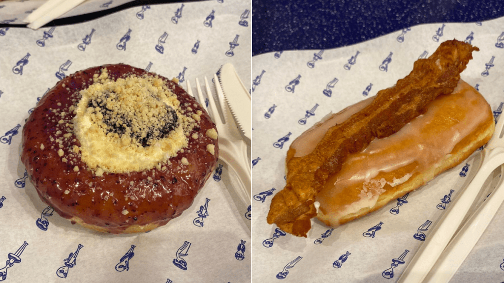 UFO doughnut's blueberry and maple bacon donuts