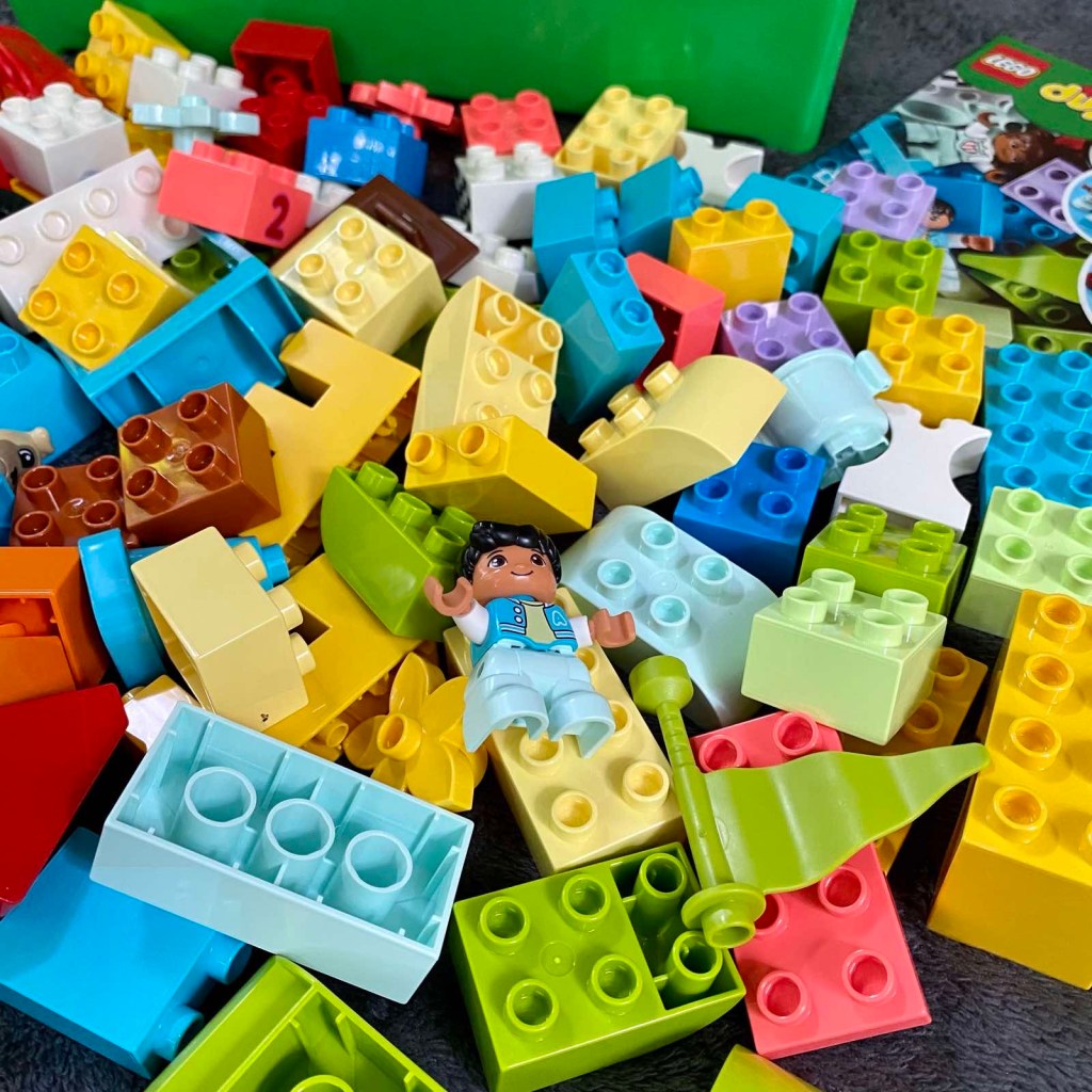 A mountain of Duplo blocks