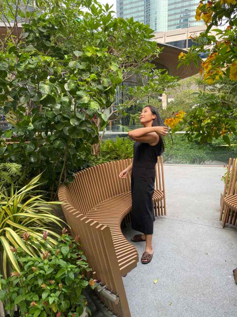 Woman flipping her hair