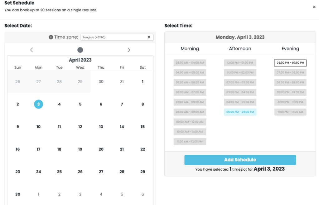 Booking a tutorial session online