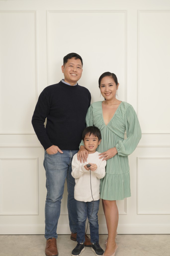 Family photo with a white background